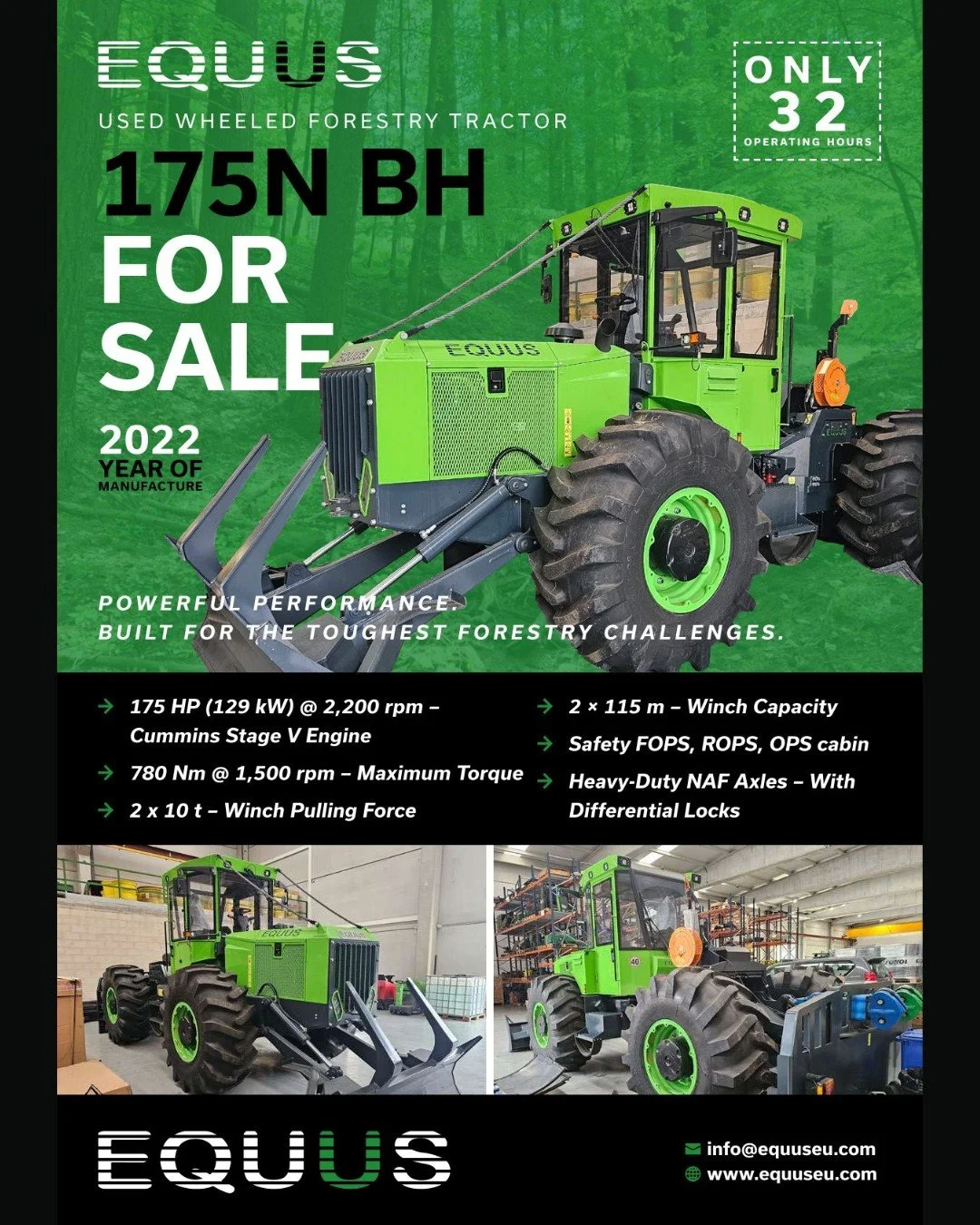🇬🇧 𝗦𝗣𝗘𝗖𝗜𝗔𝗟 𝗢𝗙𝗙𝗘𝗥🌲🚜
⏩ 𝗙𝗢𝗥 𝗦𝗔𝗟𝗘: 𝗘𝗤𝗨𝗨𝗦 𝟭𝟳𝟱𝗡 𝗕𝗛 𝗙𝗼𝗿𝗲𝘀𝘁𝗿𝘆 𝗪𝗵𝗲𝗲𝗹𝗲𝗱 𝗧𝗿𝗮𝗰𝘁𝗼𝗿
⏱️ Only 32 operating hours
📩 Interested? Get in touch with us for more details.

🇸🇰 𝗠𝗜𝗠𝗢𝗥𝗜𝗔𝗗𝗡𝗔 𝗣𝗢𝗡𝗨𝗞𝗔🌲🚜