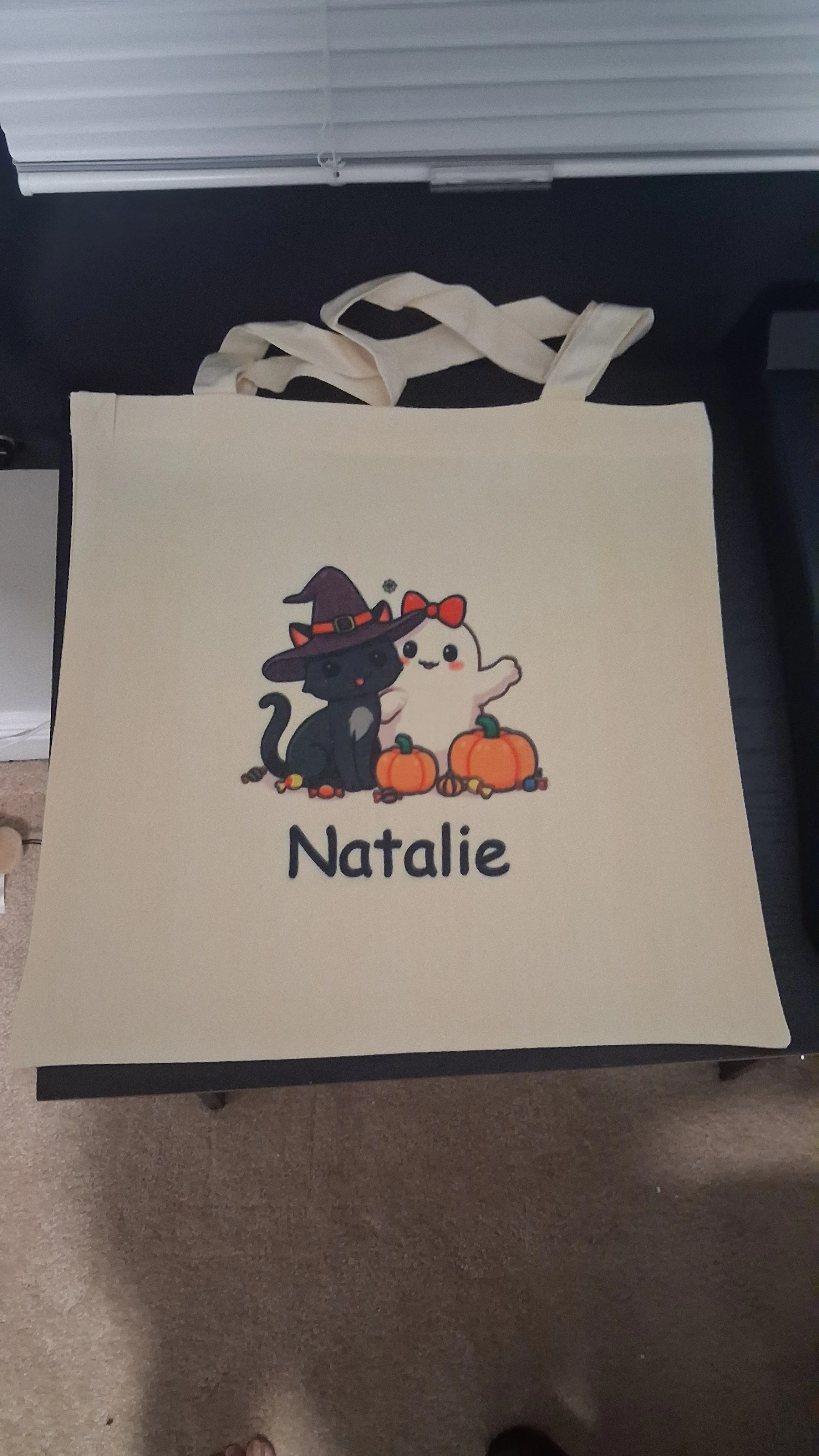 Halloween Tote Ghost and Cat