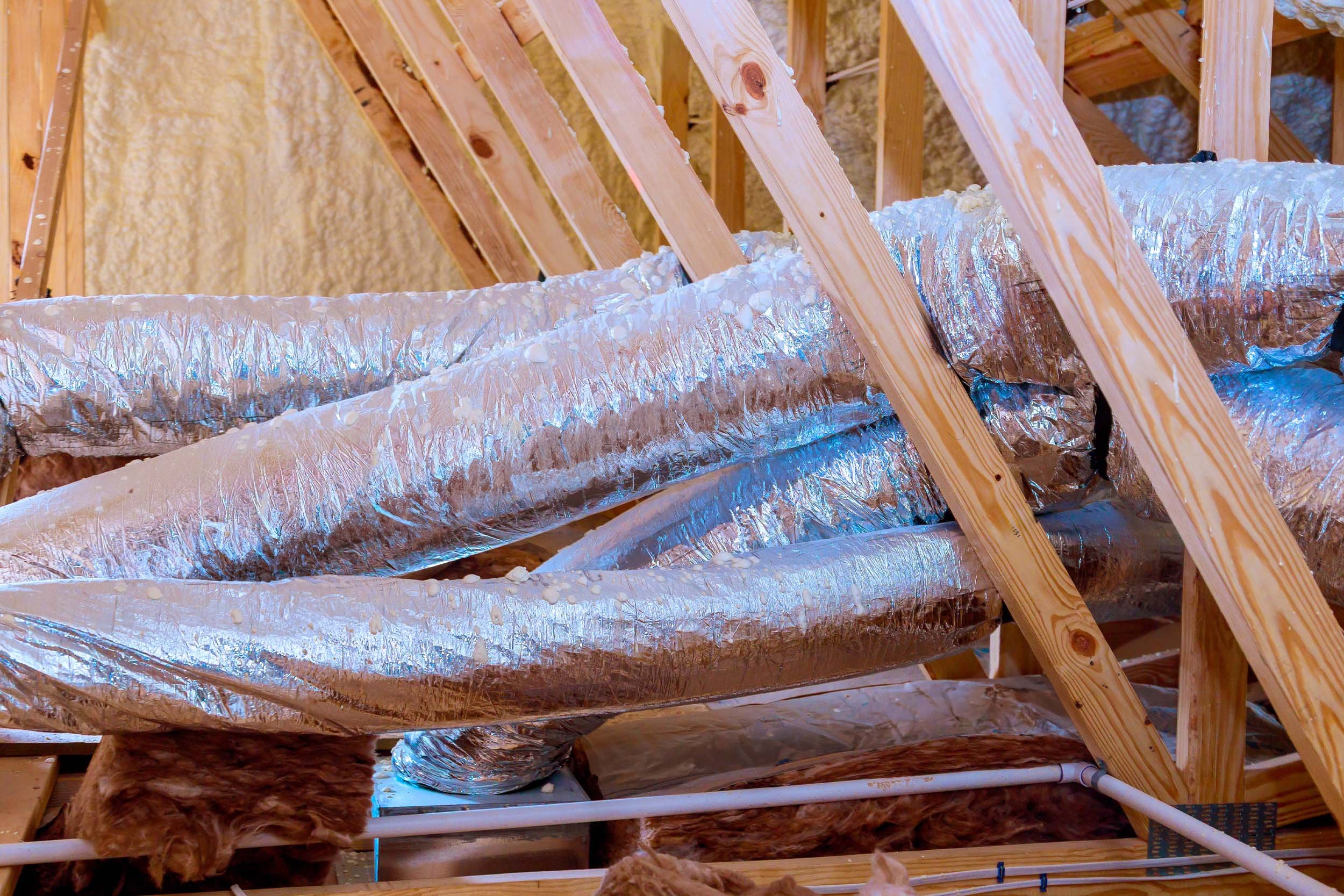 Ductwork in an attic