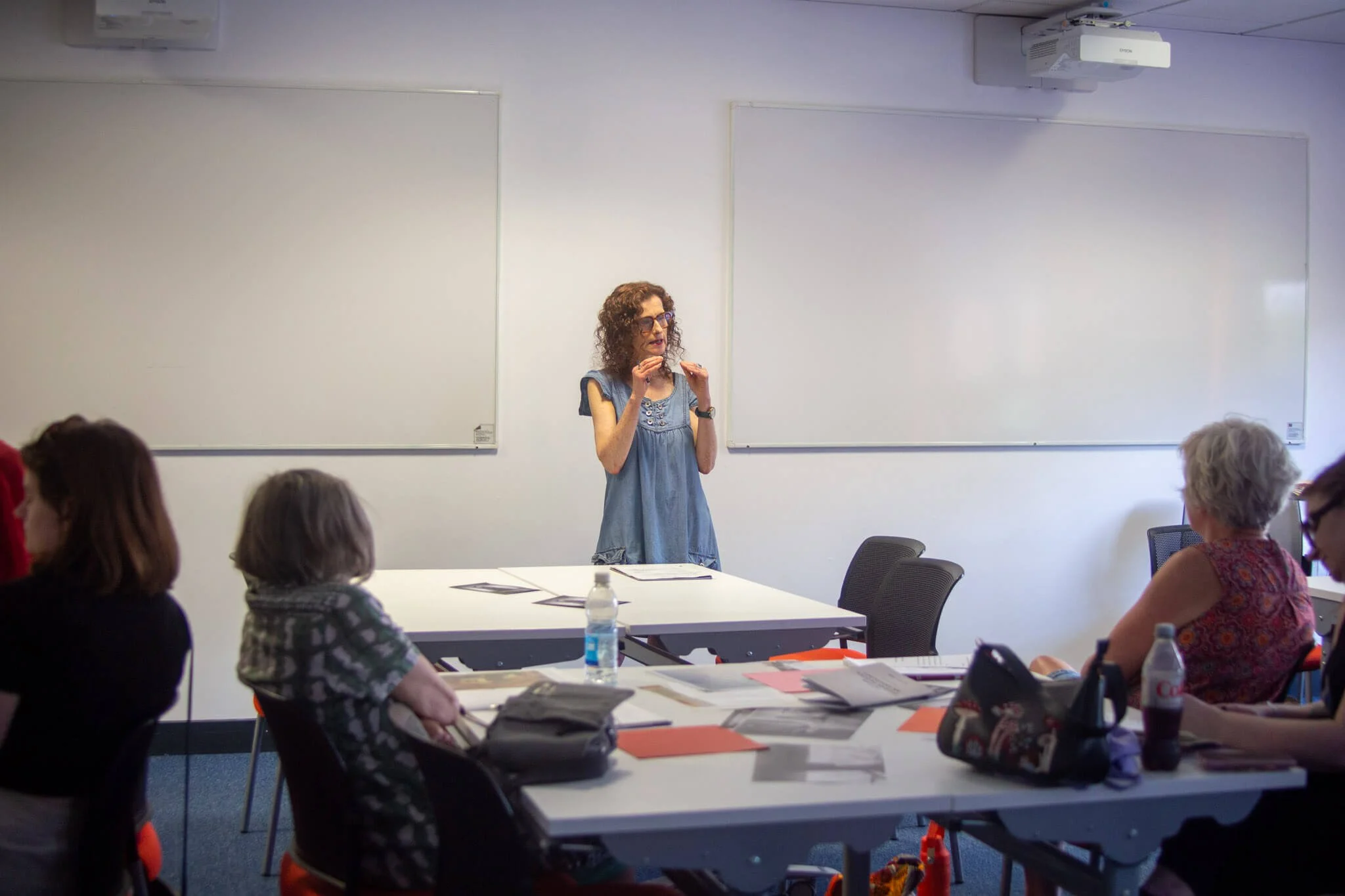 Leading a Writing with Images workshop at the University of Essex.