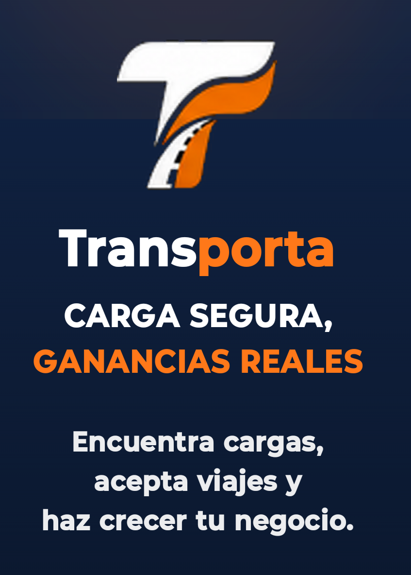 Advertisement for Transporta encouraging safe cargo, real profits, finding loads, accepting trips, and growing your business.