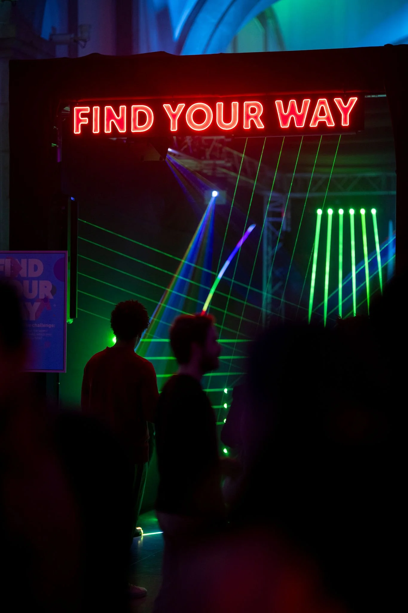 Corporate event experience with laser brand activation and immersive experience