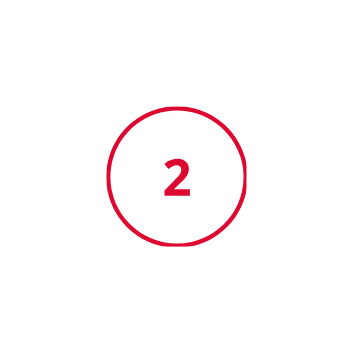 Ein roter Kreis mit der Zahl 2 in der Mitte, umgeben von schwarzen Linien, die eine Uhr oder ein Zifferblatt darstellen.