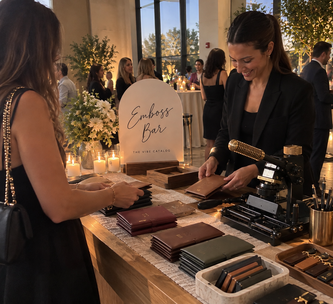 Custom engraving favors, embossing and hot-foiling corporate gifts and personalized gifts for baby showers, bridal showers, weddings, and more.