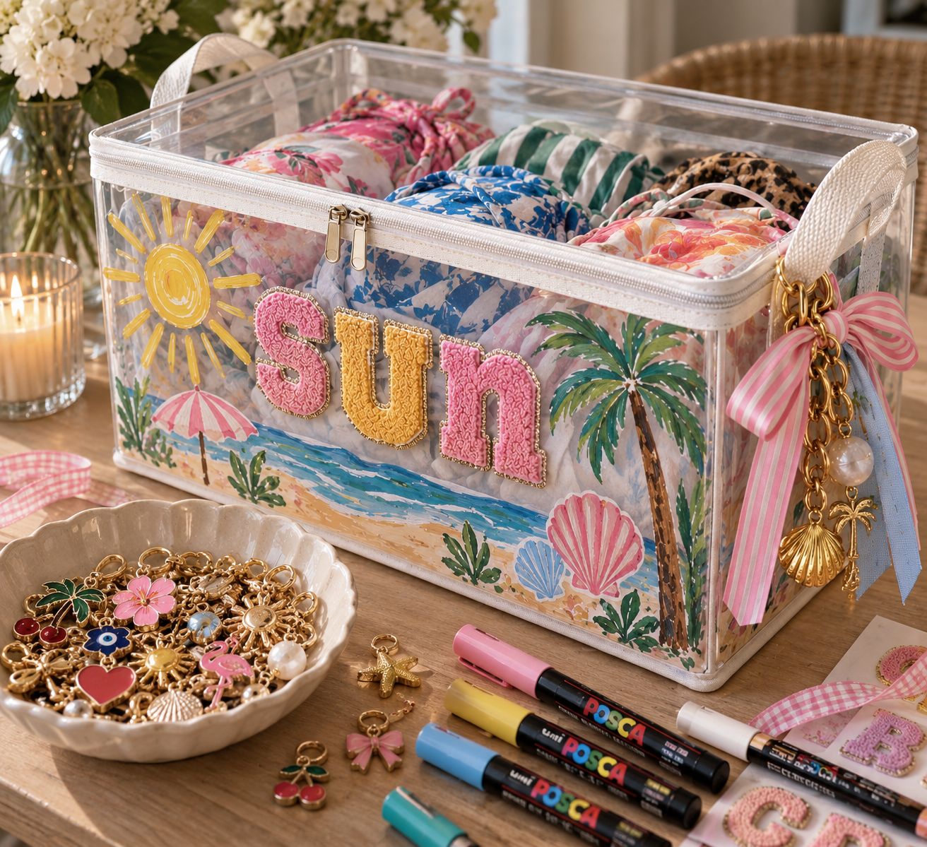Teen bikini box ideas for parties. Bikini box kit is a viral, trendy craft for teens.
