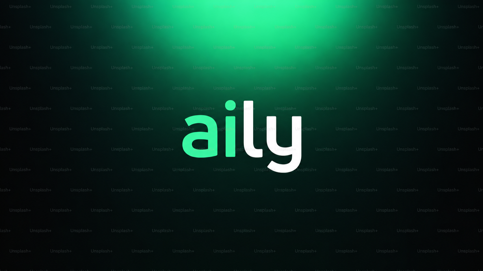 The logo of the streaming service 'Aly', displayed in white and green text on a dark background with a green spotlight effect.