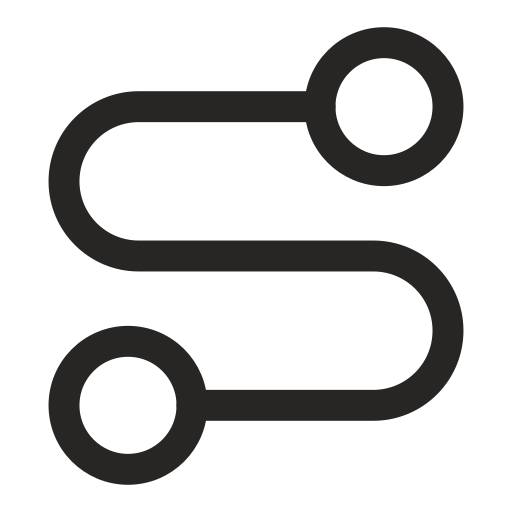 Guitar string diagram with two circular nodes and connecting lines.