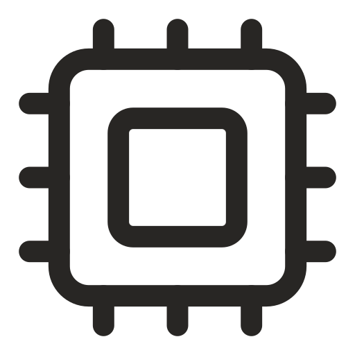 Icon of a computer chip or microprocessor.
