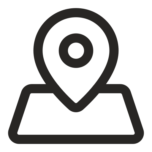 Icon of a map with a location pin marker on it.