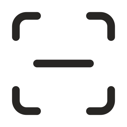 Line art of a camera viewfinder focusing on a centered object.
