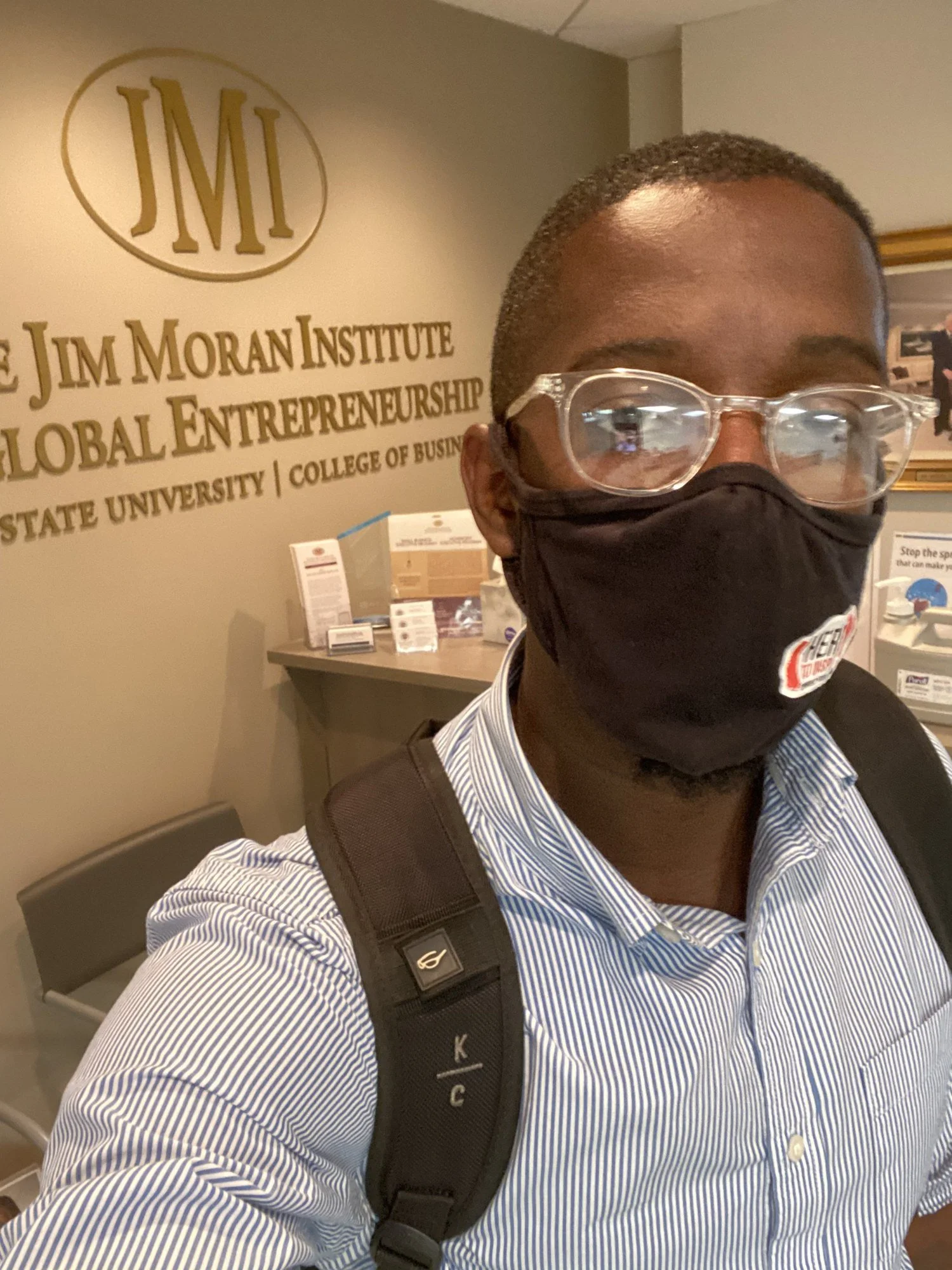 WJ Daggins at the Florida State University Jim Moran Institute for Global Entrepreneurship office