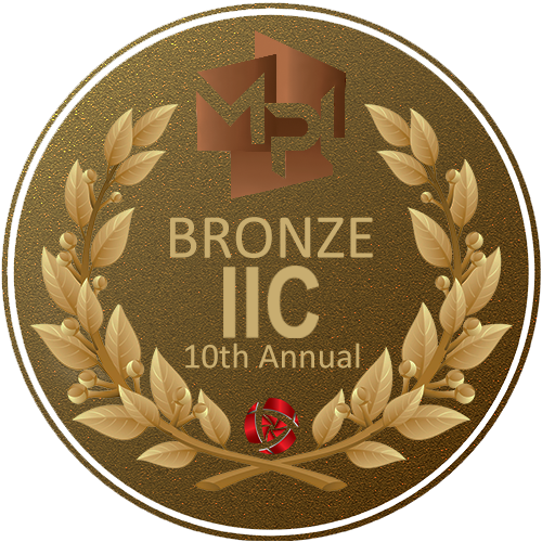 Bronze medal with laurel wreath, MLP 10th Annual logo, and text indicating a third-place award.