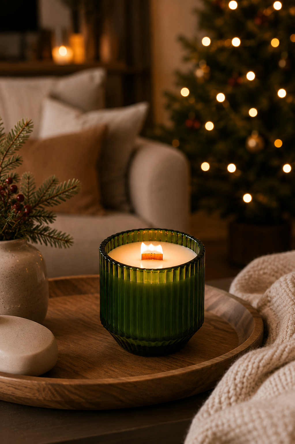 Cozy Green Candle Holiday Vignette.png