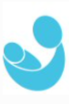 A blue stylized icon of a person holding a baby