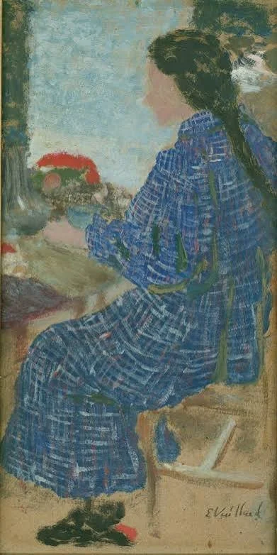 Marie en robe bleue, assise de profil (1894), Édouard Vuillard