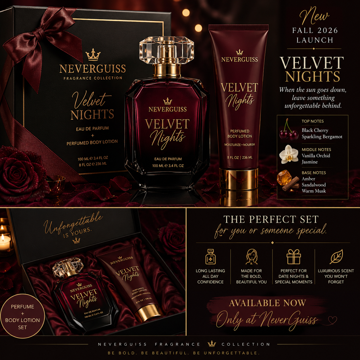 Velvet Nights Perfume and Body Lotion Set
