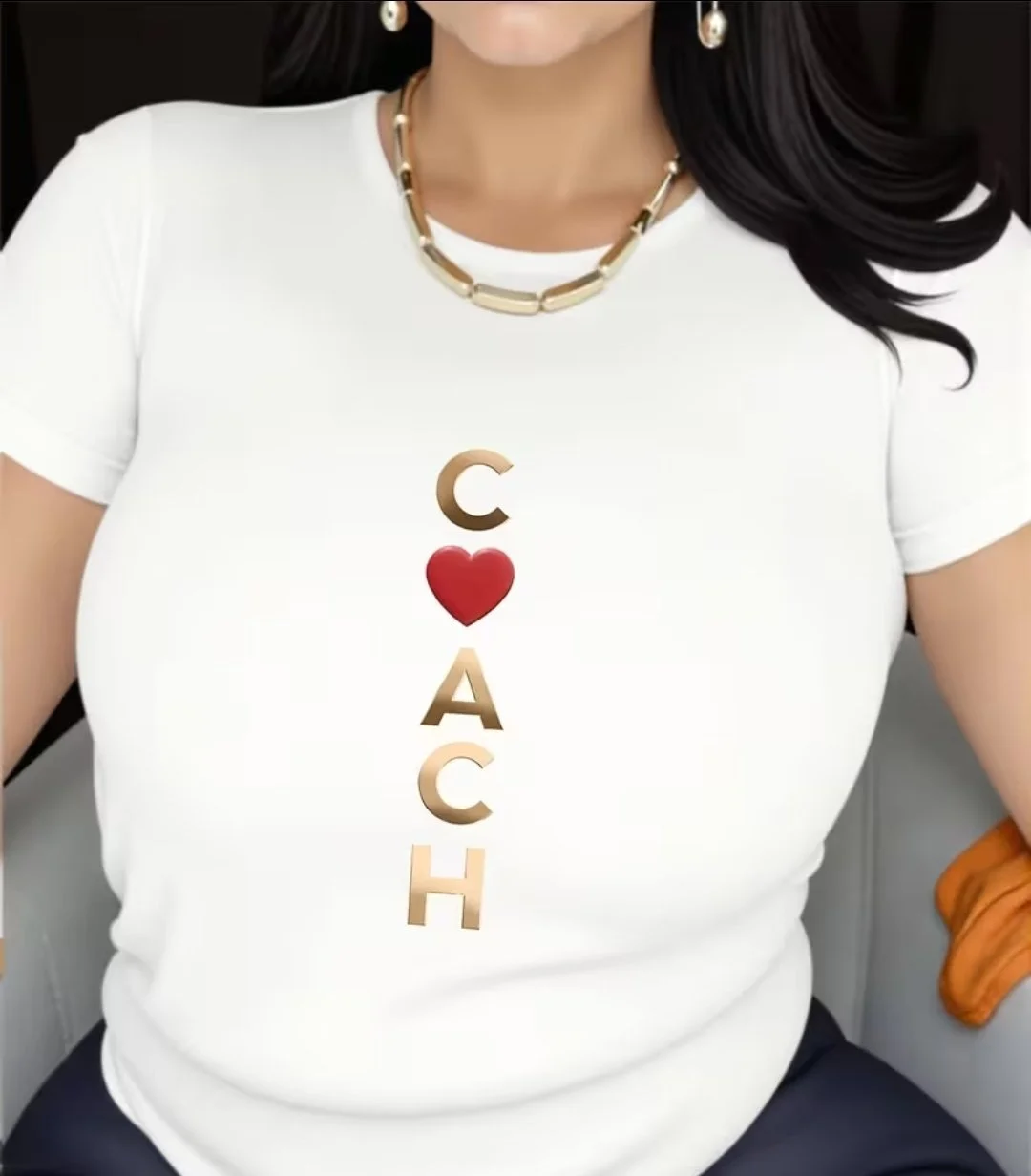 White Lovers Tee with Gold Heart Design