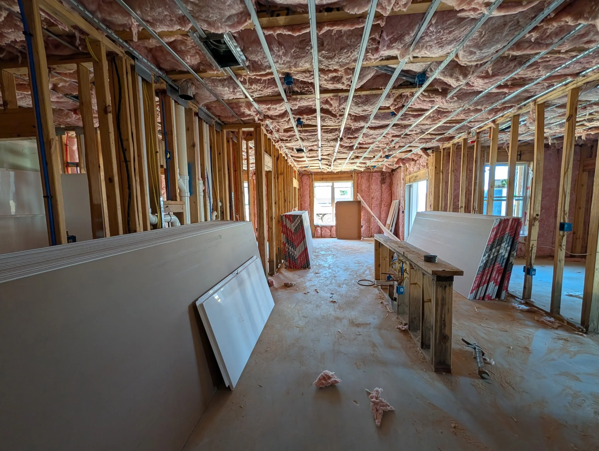 North Village phase III interior photo of construction progress 