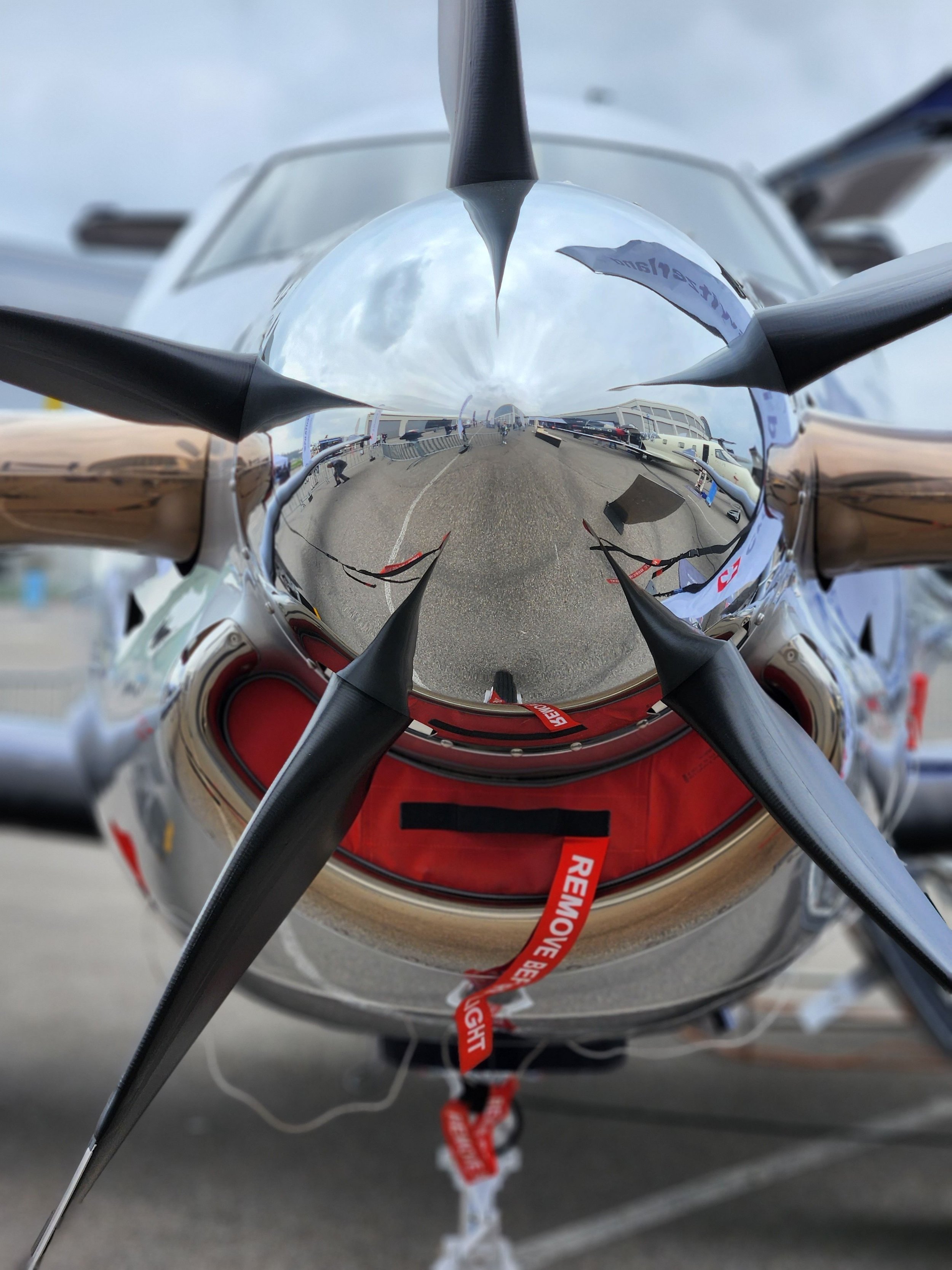 Close-up of pilots pc-12 spinner