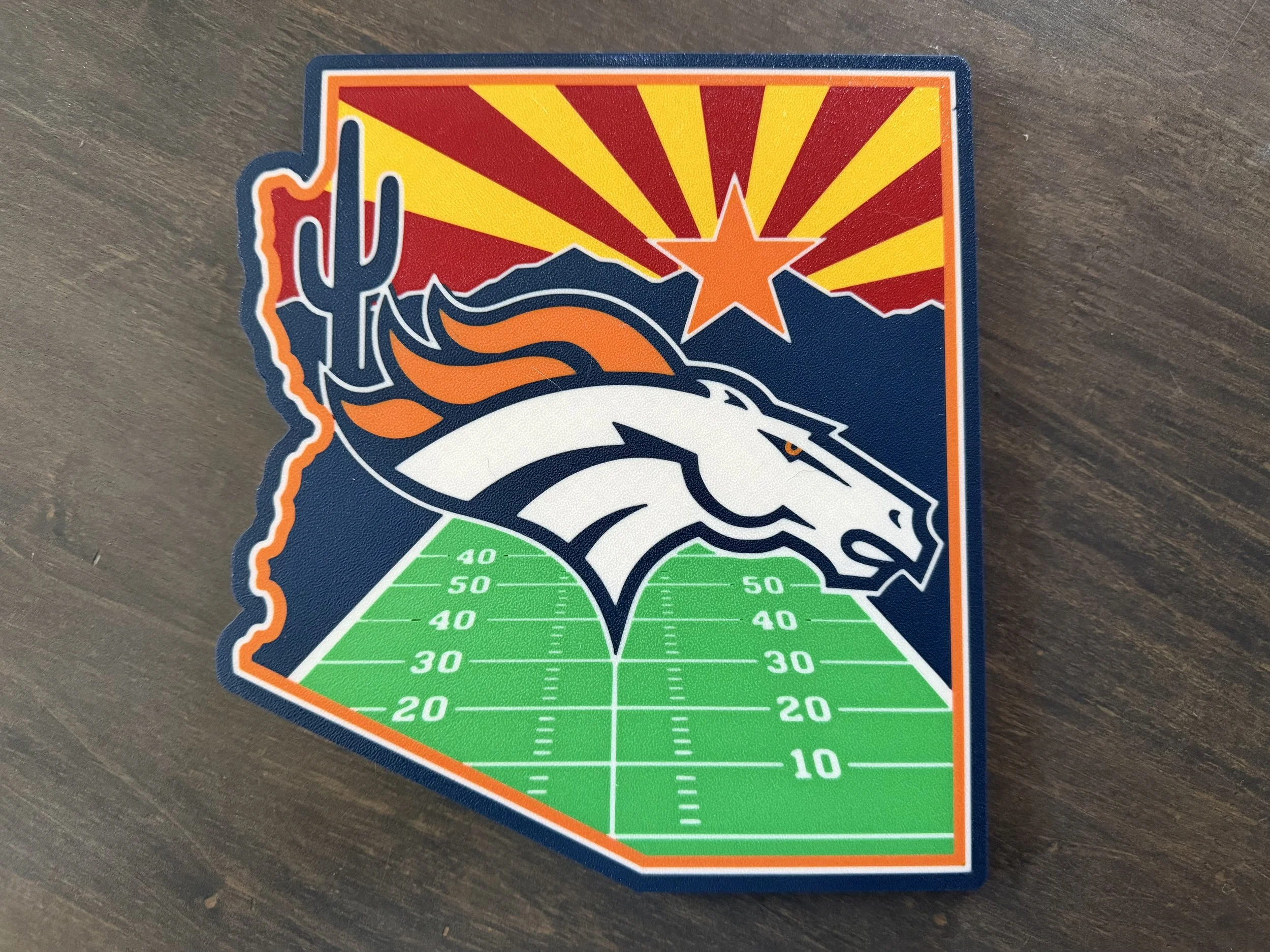 The Desert Bronco: Custom Multi-Layer 3D Arizona Denver Broncos Tribute Sign