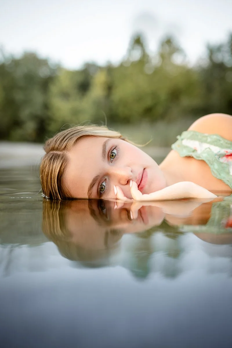 Professional senior portrait and sports photographer Rebecca Danielle capturing a senior in North Central Indiana.