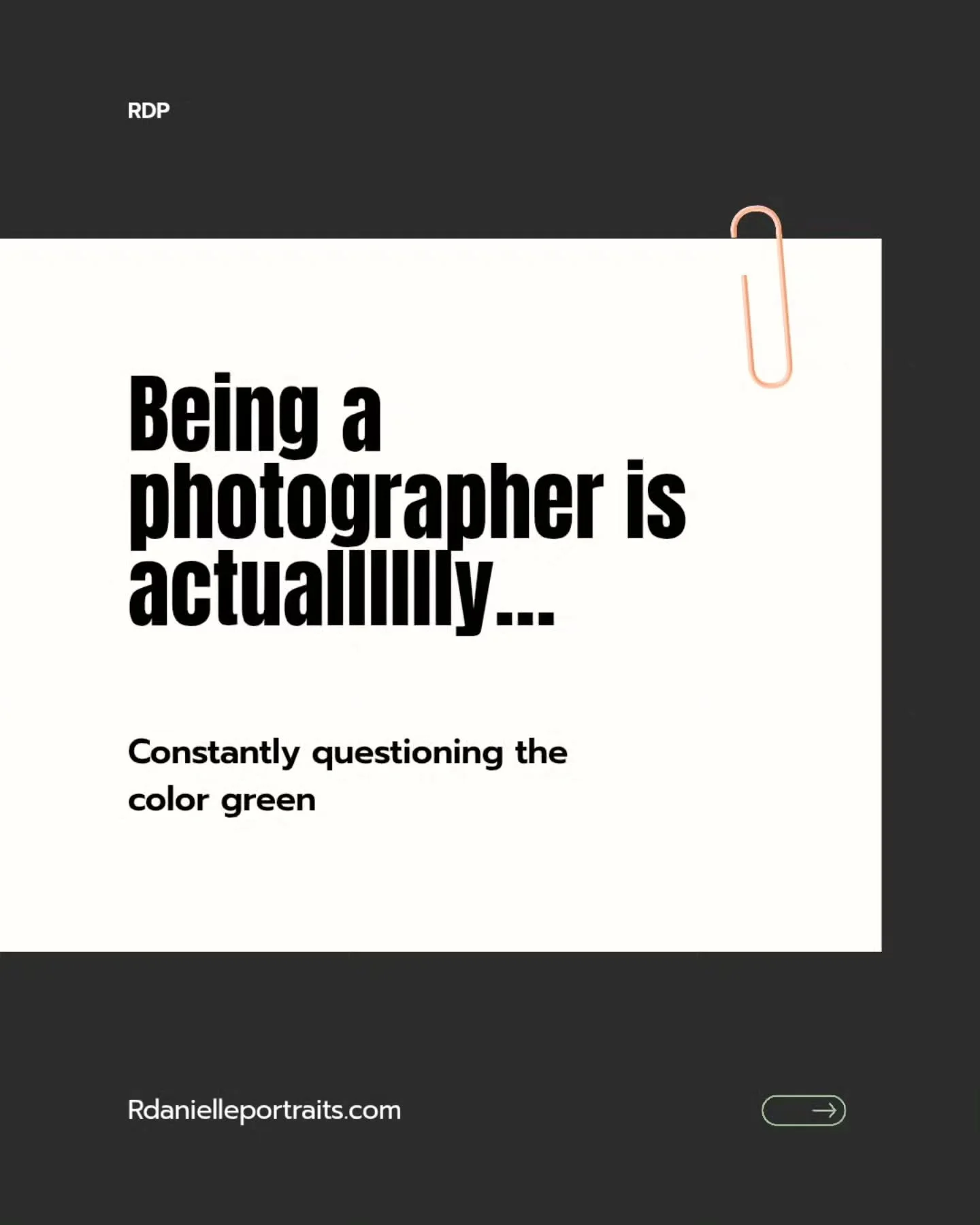 📸 &ldquo;Being a photographer is actually&hellip;&rdquo; &mdash; a mini truth session.

No rant. No rules. Just real moments, real effort, and a little side-eye at AI &ldquo;remixes&rdquo; that forget the human behind the lens.

If you&rsquo;ve ever