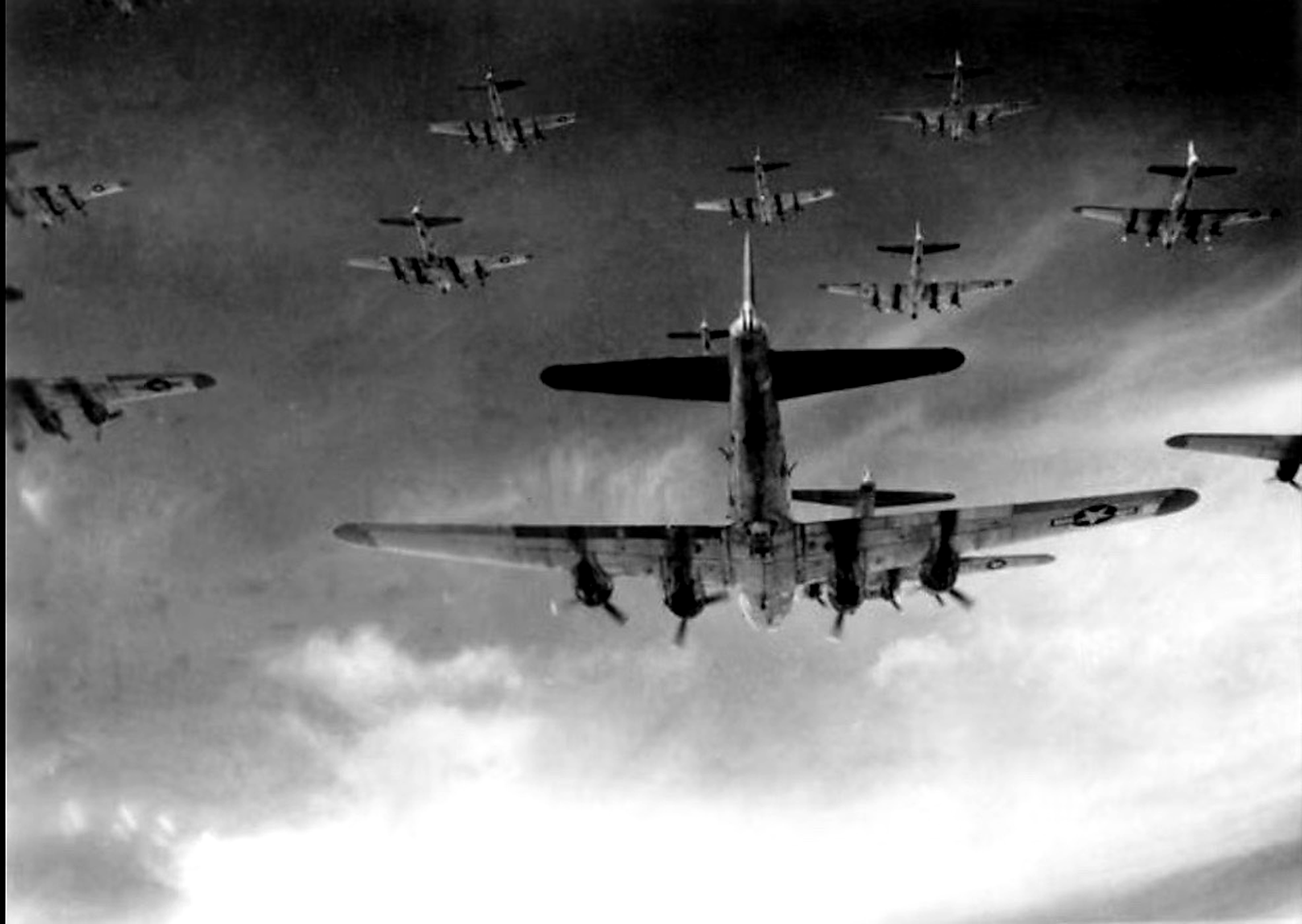 American bombers overhead during Big Week in February 1944, while the five Engelandvaarders were making their North Sea escape
