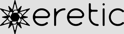 The company name 'eretic' with a company logo in front