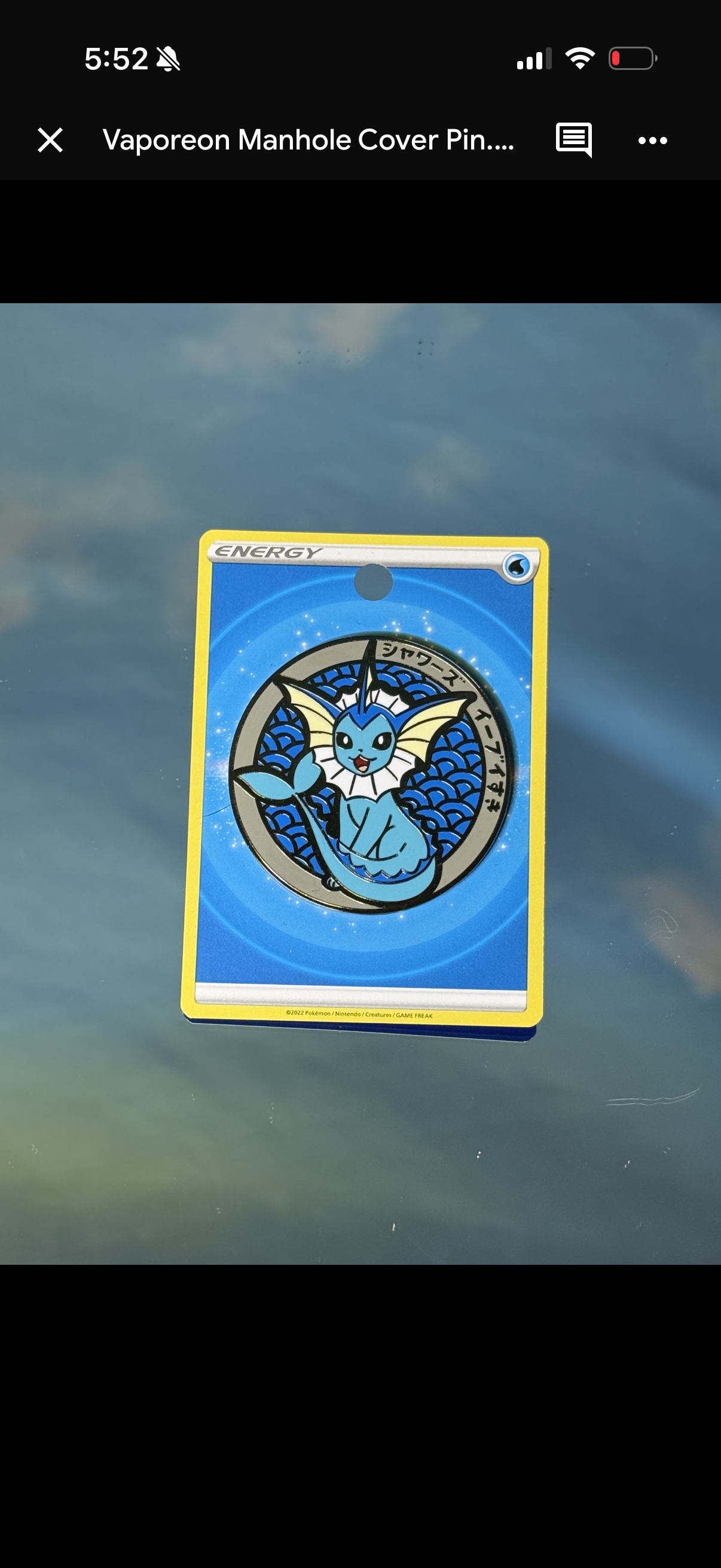 Vaporeon Manhole Cover Pin