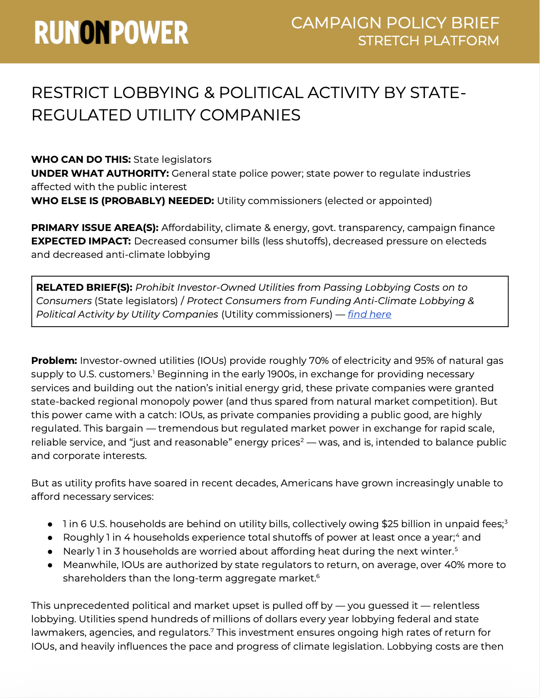 Restrict Lobbying and Political Activity by State-Regulated Utility Companies