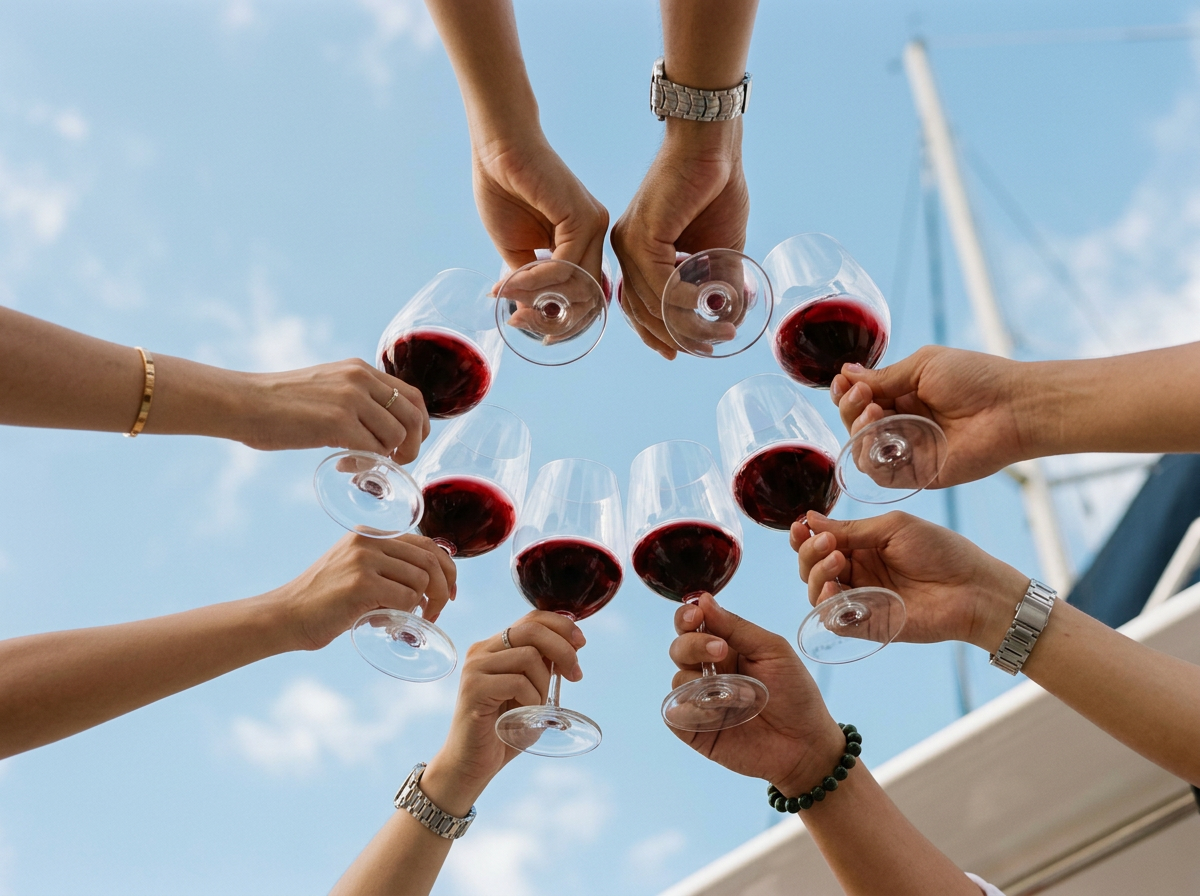 group of people holding wine glasses