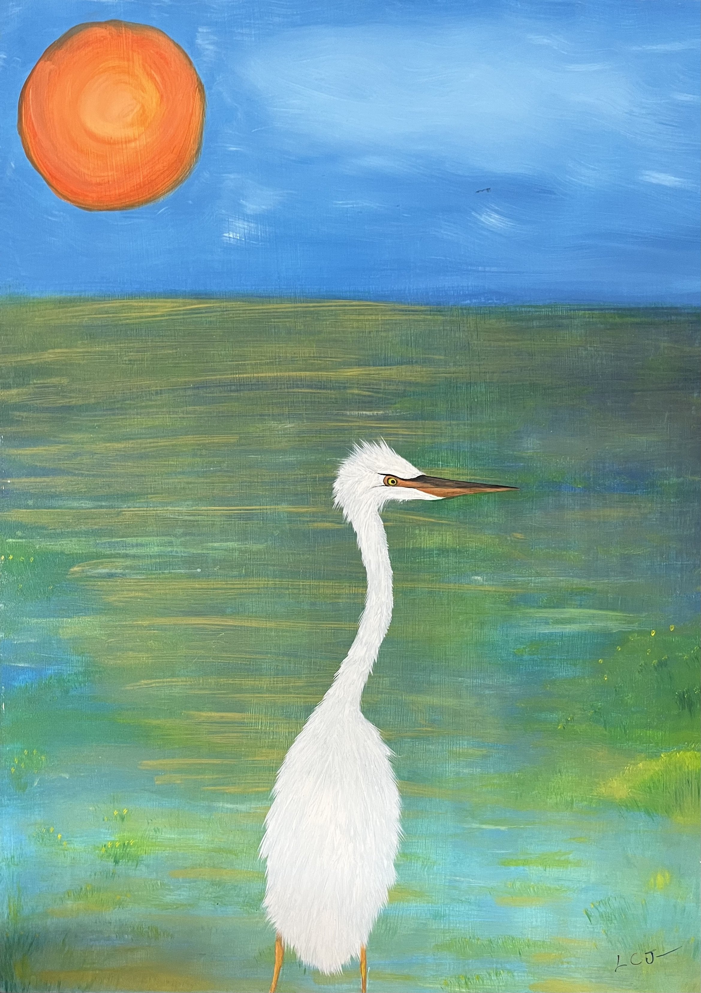 Oil on board: 'The Sentry'