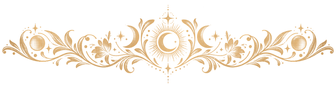 Ornate gold decorative border with floral and scroll motifs.