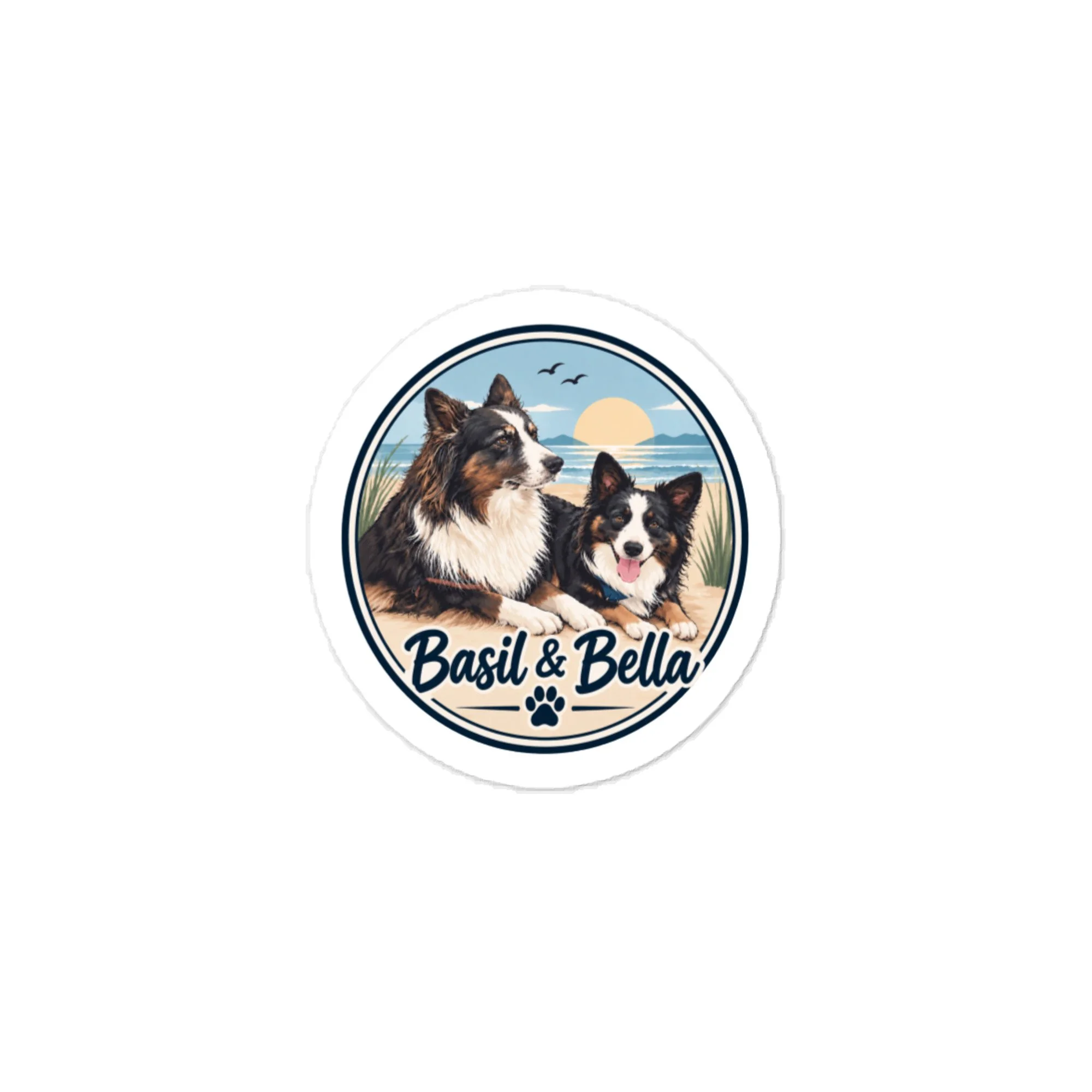 🐾 Basil & Bella Coastal Adventure Vinyl Decal 🌊