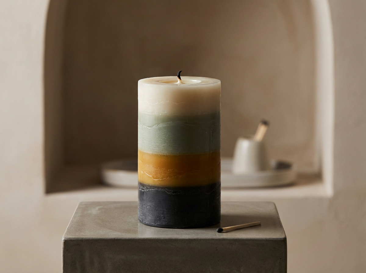 Layered Pillar Candle