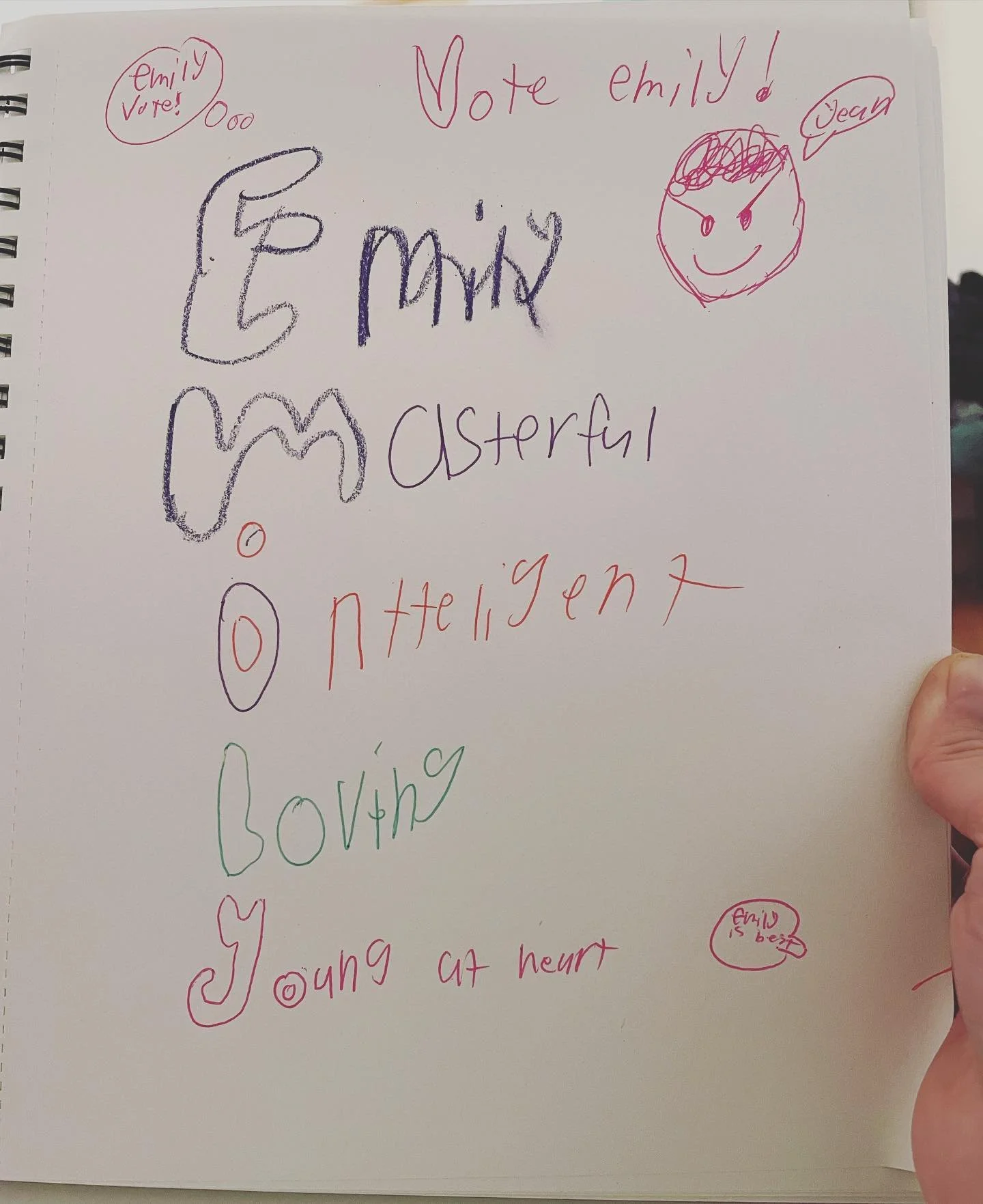 Slightly menacing campaign art by our third grader.