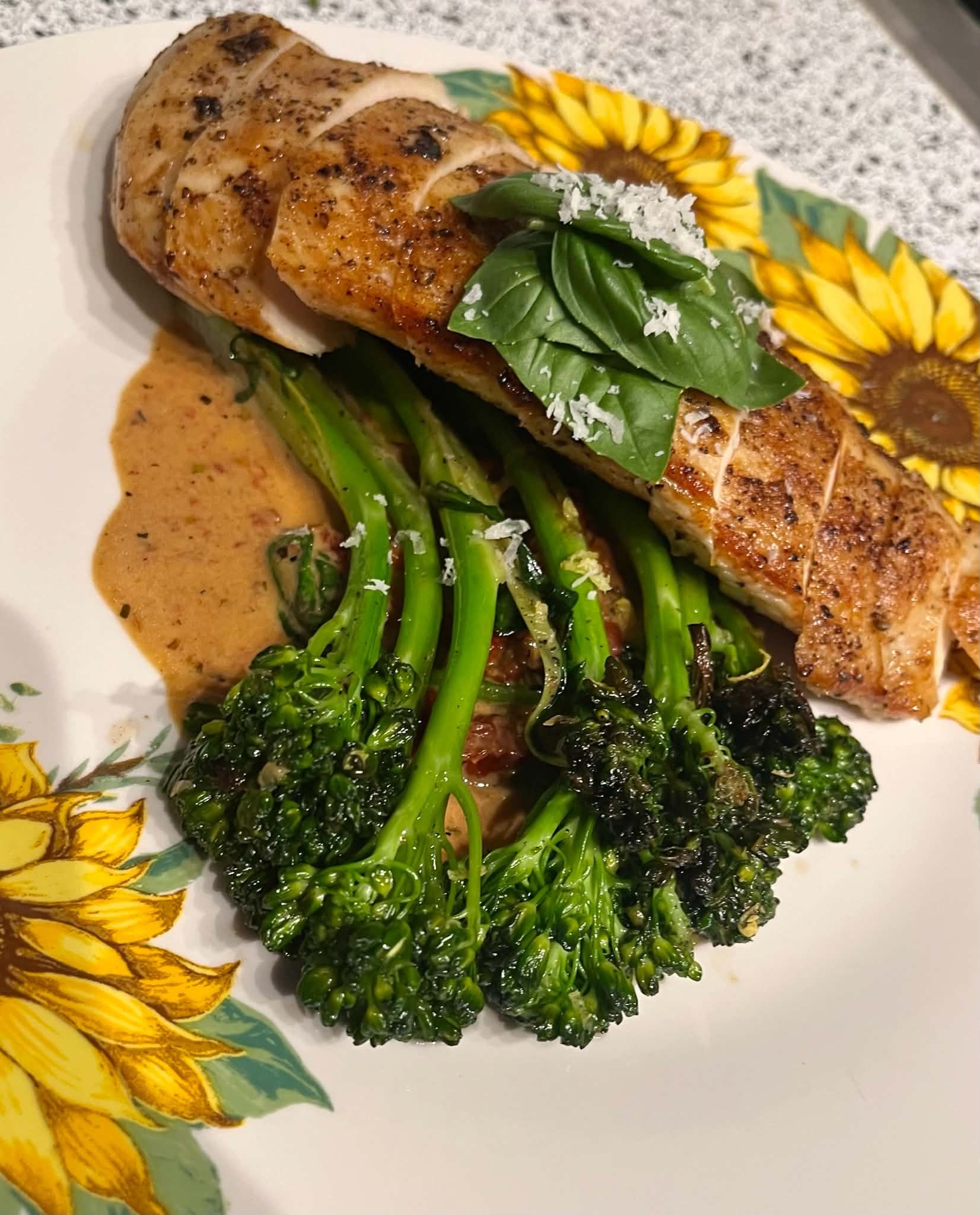Grilled Chicken w/ Tuscan Sauce and Broccolini