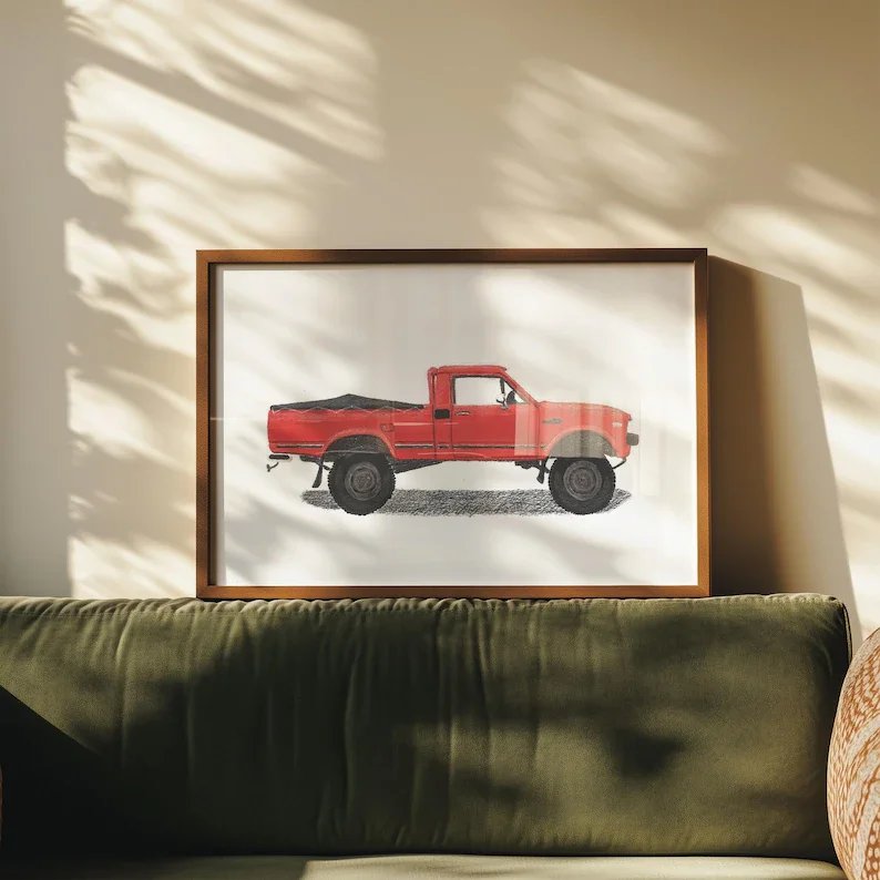 Vintage 80's Toyota Pickup Print