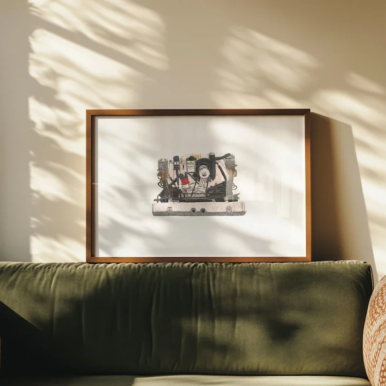 Porsche 356 Engine Print