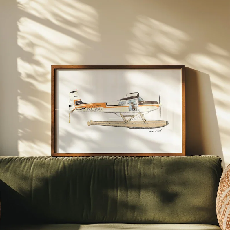 Cessna 180 Floatplane Print