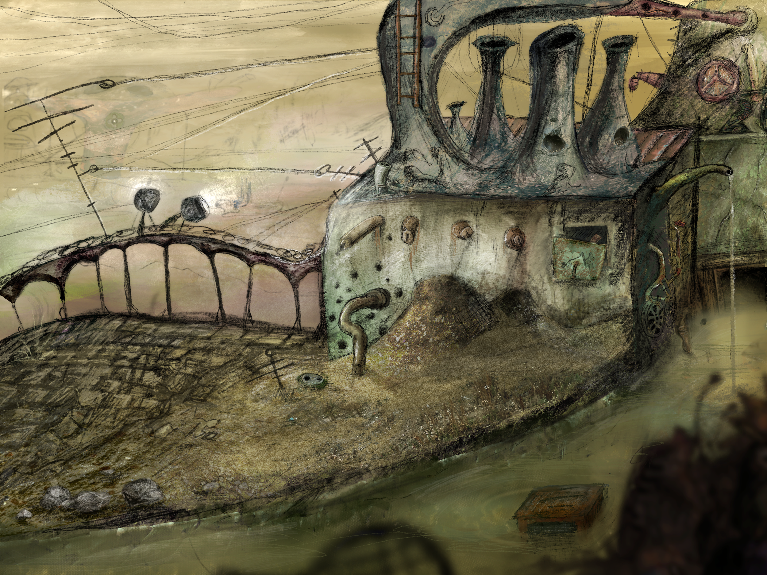 One of the screens for an old game I was making called Filtricity. It was scrapped since the programming was messy and it felt too similar to the game Machinarium.