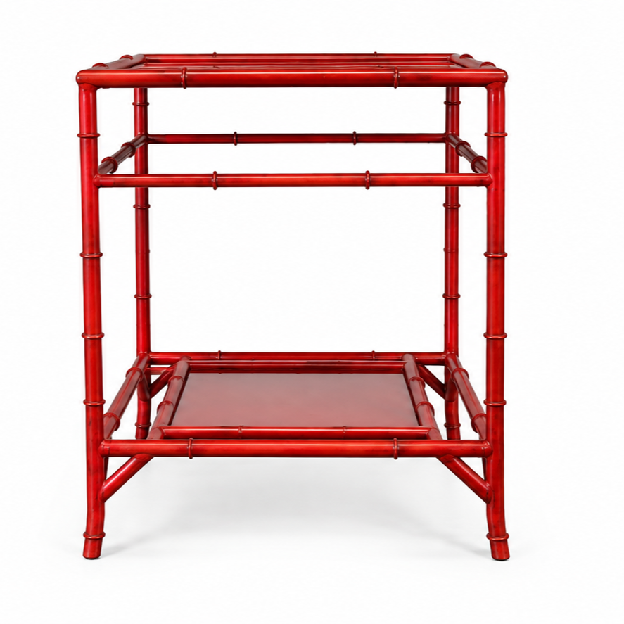 Asian Red Side Table