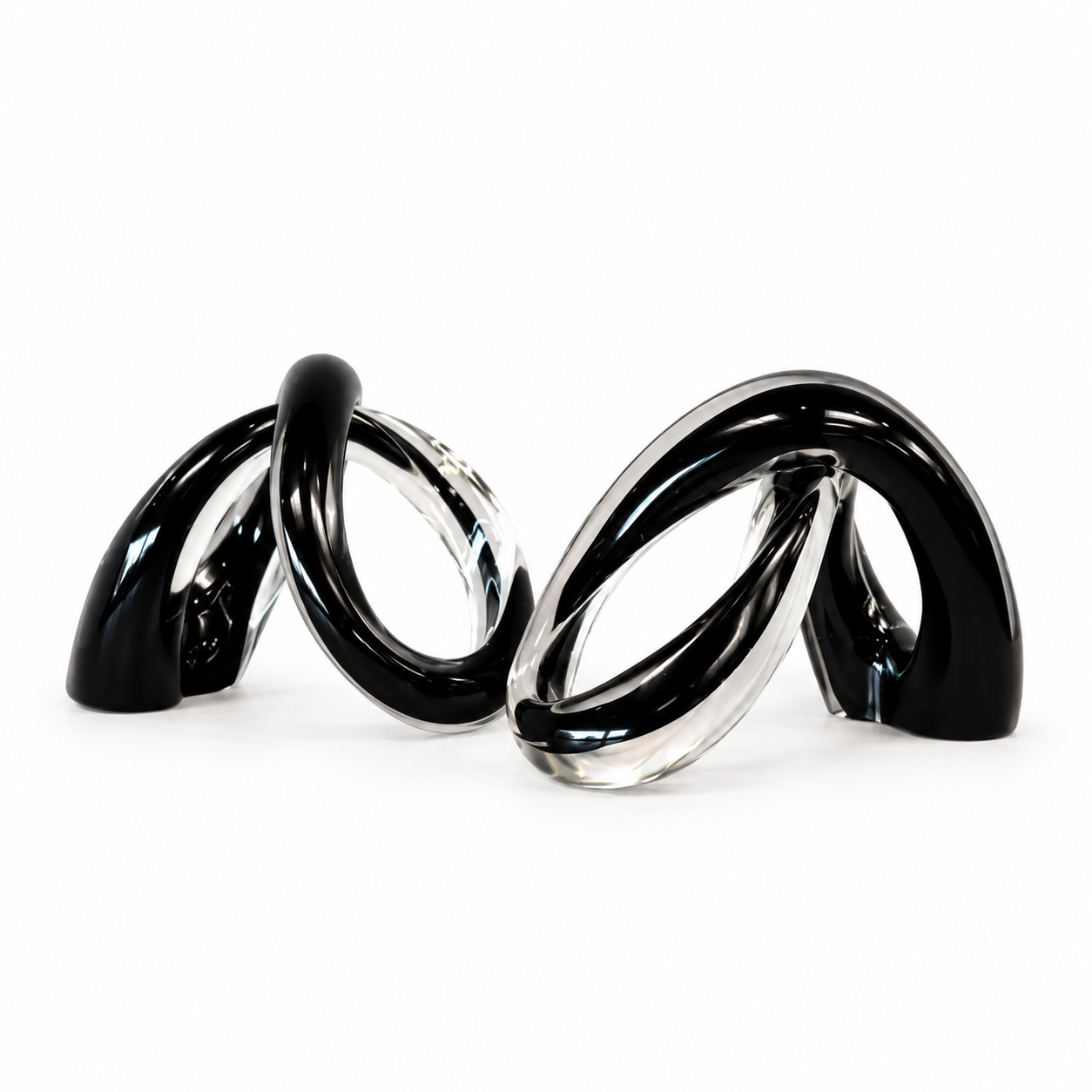 Italian Vintage Black & Clear Glass Objects