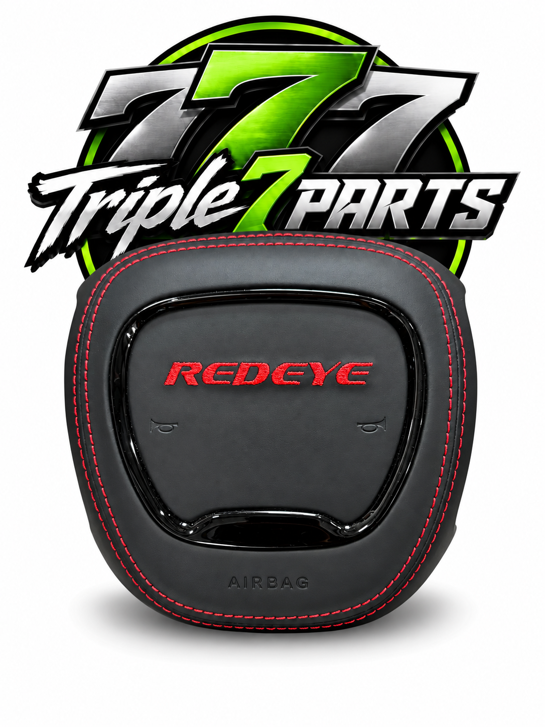 Redeye Leather Airbag Cover Red Stitching