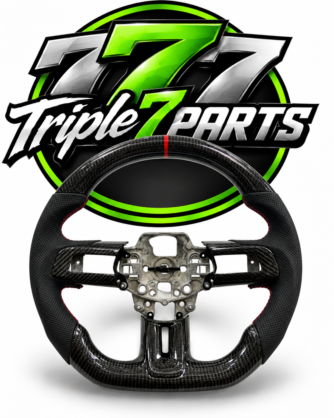Black Carbon Fiber Steering Wheel for Mustang 2018+