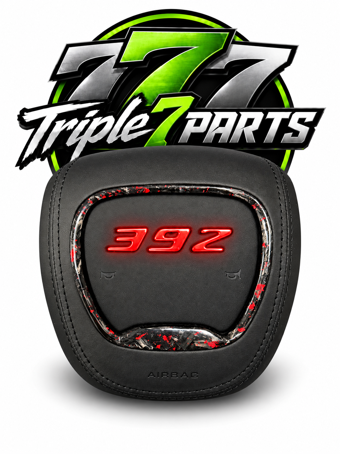 392 Red Forged Carbon Leather AIrbag