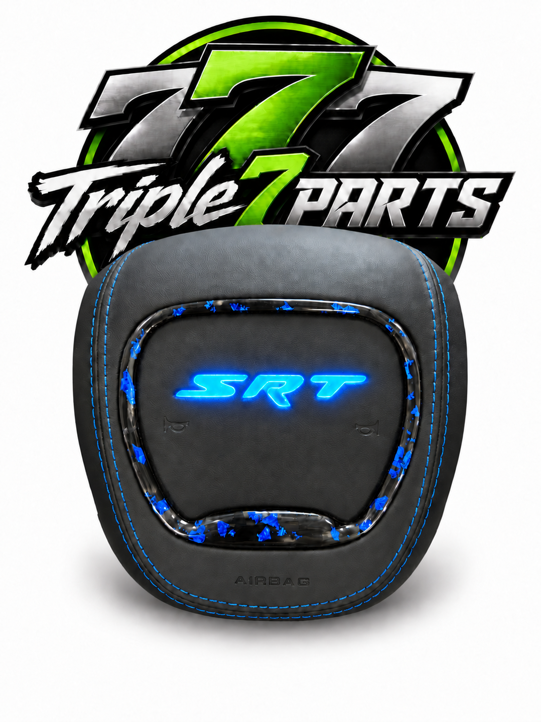 SRT Blue Forged Carbon RGB LED Airbag Cover