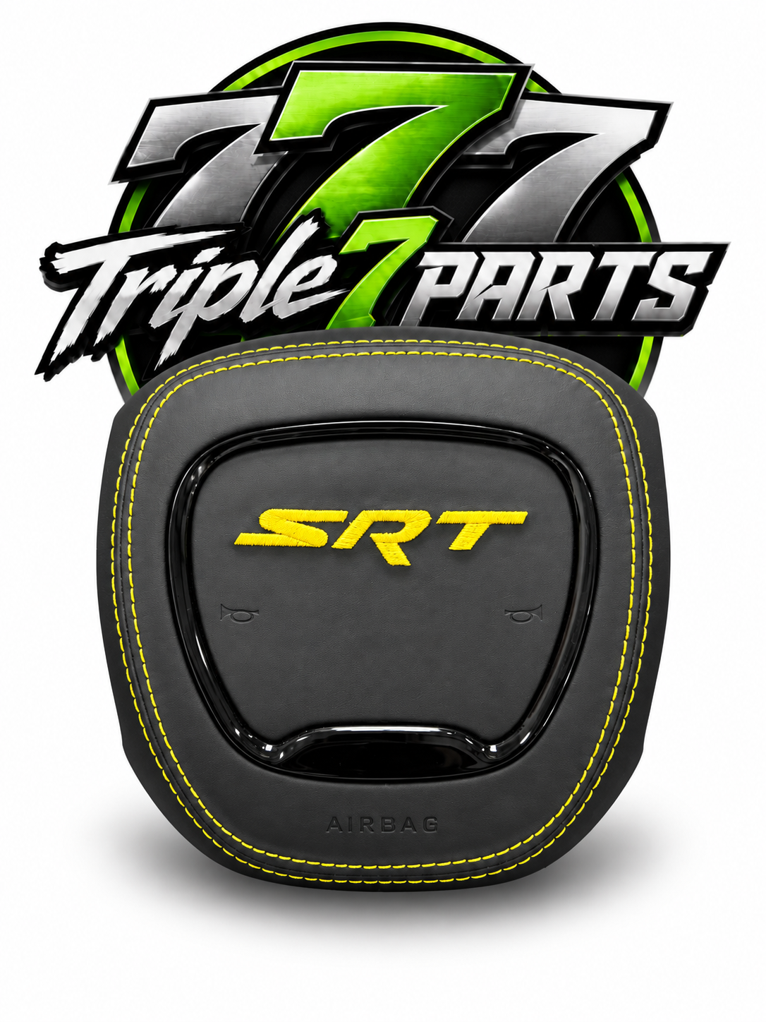SRT Leather Airbag Cover Yellow Stitching