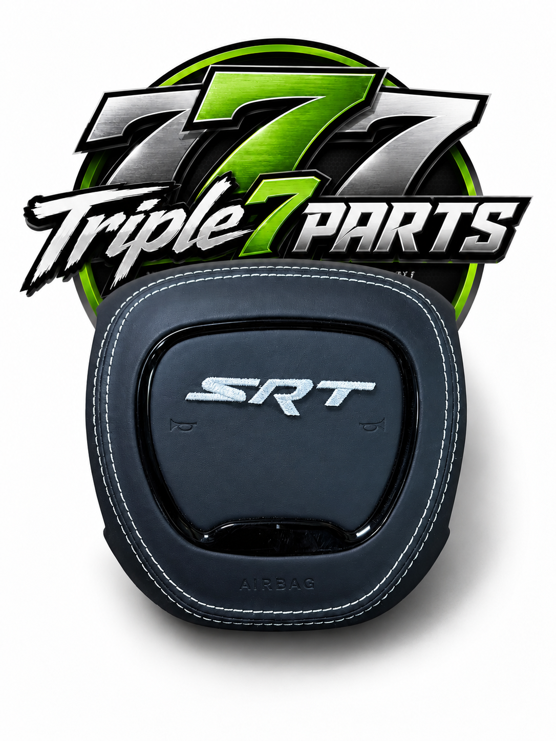 SRT Leather Airbag Cover with White Stitching