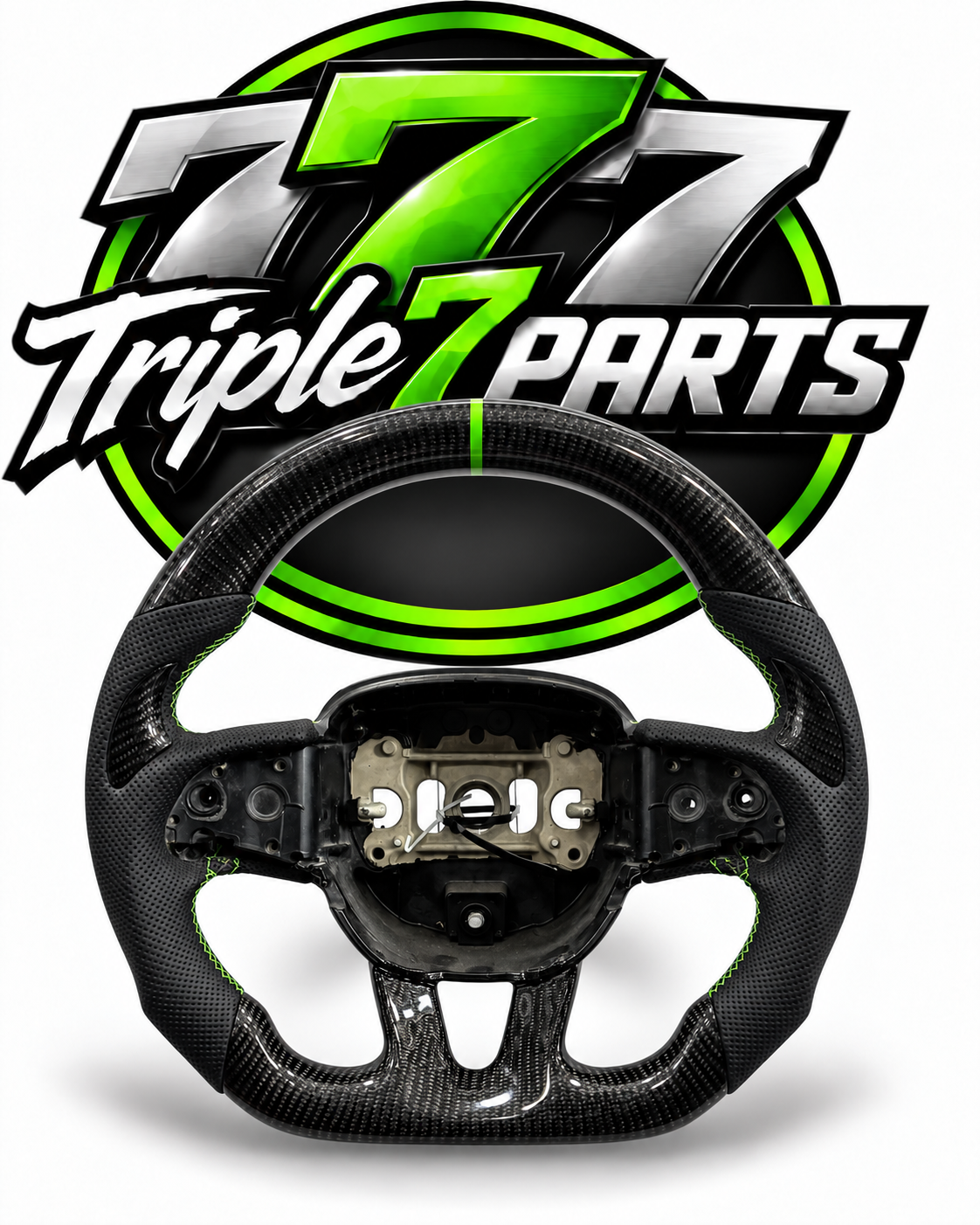 Green Stripe Carbon Fiber Steering Wheel for Dodge Challenger/Charger 2015+